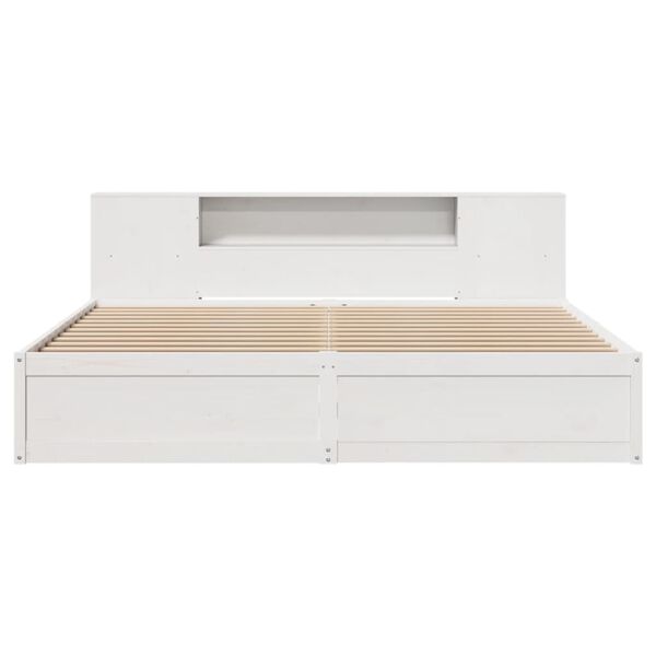 vidaXL Bedframe zonder matras massief grenenhout wit 200x200 cm