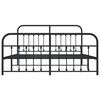 vidaXL Bedframe met hoofd- en voeteneinde metaal zwart 183x213 cm