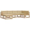 vidaXL Buiten bankenset 5 st Wit en Beige Polyester