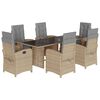 vidaXL 7-delige Tuinset met kussens poly rattan gemengd beige