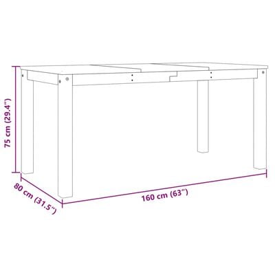 vidaXL Eettafel Panama 160x80x75 cm massief grenenhout wit