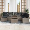 vidaXL Tuin Sofa Set met kussen 9 pcs Grijs Poly riet