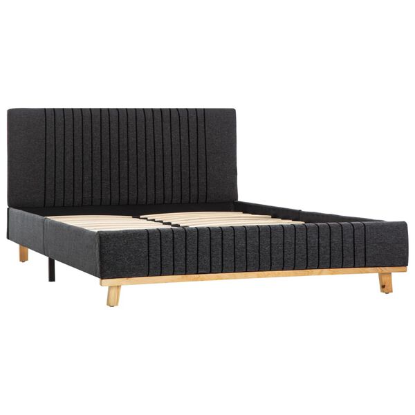 vidaXL Bedframe stof donkergrijs 120x200 cm
