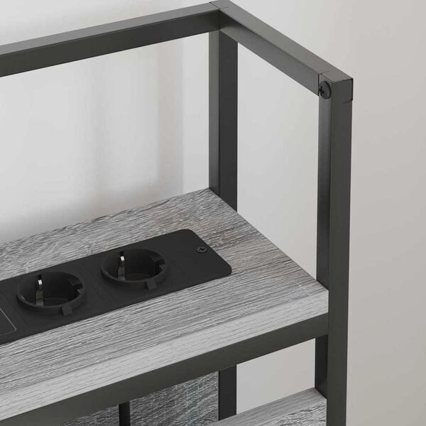 vidaXL Opberghoofdbord met plank Grijs sonoma 100 cm Bewerkt hout