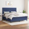 vidaXL Boxspring met matras stof blauw 180x200 cm