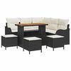 vidaXL Tuinbankenset met kussen 9 pcs Zwart poly rattan