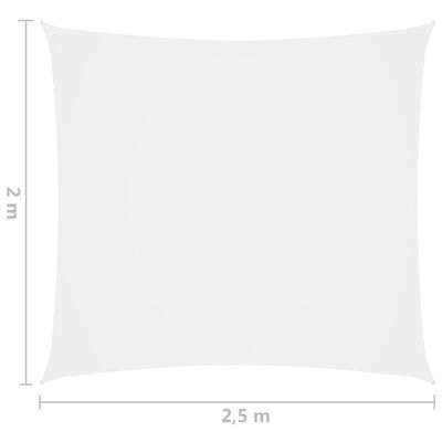 vidaXL Zonnescherm rechthoekig 2x2,5 m oxford stof wit