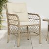 vidaXL Tuinstoelen 2 st met kussens poly rattan beige