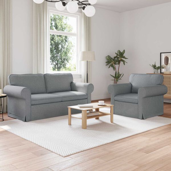 vidaXL Bank 2 pcs Lichtgrijs