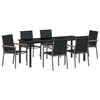 vidaXL Tuin eettafelset 7 st Zwart Poedercoating staal