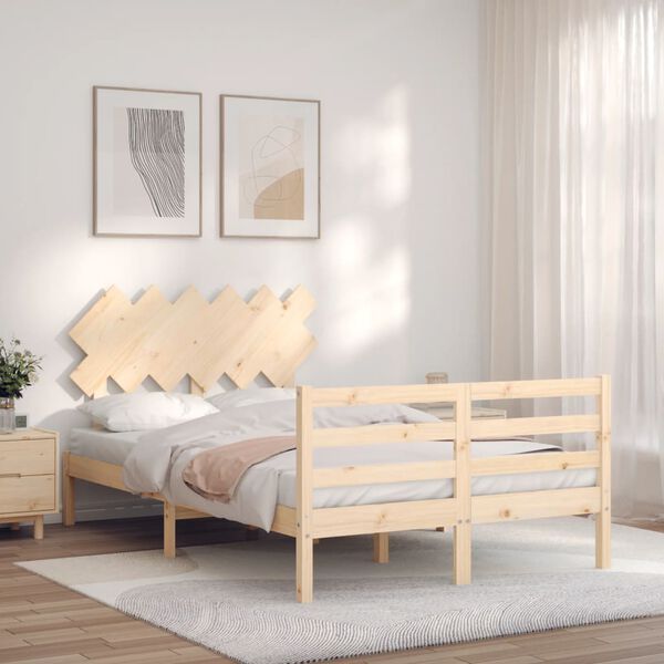 vidaXL Bedframe met hoofdbord massief hout
