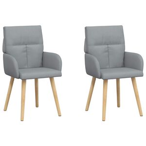 vidaXL Eettafelstoelen 2 st Stof Lichtgrijs 60 x 56 x 96 cm