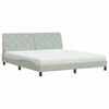vidaXL Bed met matras fluweel lichtgrijs 180x200 cm