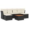 vidaXL 7-delige Loungeset met kussens poly rattan zwart