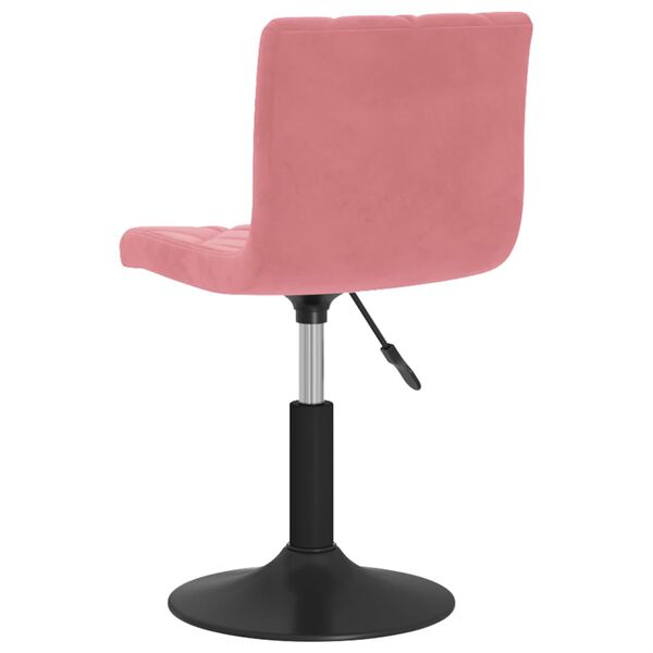 vidaXL Eetkamerstoel draaibaar fluweel roze