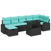 vidaXL Tuin Sofa Set 8 st Zwart poly rattan