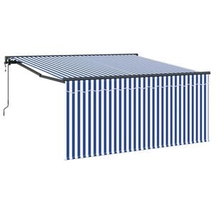 vidaXL Uitschuifbare luifel Blauw en Wit 300 x 250 cm