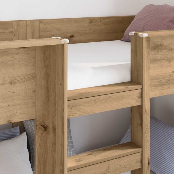 vidaXL Bunk Bed voor Kinderen Artisan Eiken 100 x 200 cm Bewerkt hout