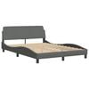 vidaXL Bedframe zonder matras "Hvar" stof donkergrijs 140x190 cm