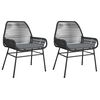 vidaXL Tuinstoelen 2 st met kussens poly rattan zwart