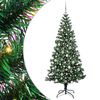 vidaXL Kunstmatig Voorverlicht Kerstboom Groen 210 cm PVC en Metaal