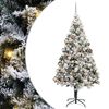 vidaXL Kunstkerstboom met 300 LED Wit 180 cm PVC en Staal en Kunststof