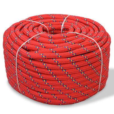 vidaXL Boot touw 16 mm 50 m polypropyleen rood