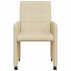 vidaXL Dining Stoelen met Wielen 2 pcs Cr&egrave;me 58 x 65 x 94 cm Stof