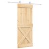 vidaXL Schuifdeur Natuurlijk en Wit 80 x 210 cm Massief Grenenhout
