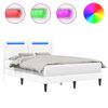 vidaXL Bedframe met LED-stripverlichting Wit 120 x 190 cm Kunstleer