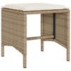 vidaXL 4-delige Loungeset met kussens poly rattan beige