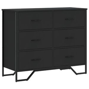 vidaXL Ladekast 91x35,5x74,5 cm bewerkt hout zwart