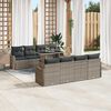 vidaXL Tuin Sofa Set met kussen 7 pcs Grijs poly rattan
