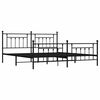 vidaXL Bedframe met hoofd- en voeteneinde metaal zwart 193x203 cm