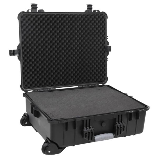 vidaXL Flightcase op wieltjes 63x50x23 cm PP zwart