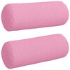 vidaXL Bolster Kussens 2 stuks Roze &Oslash; 15 x 40 cm Stof