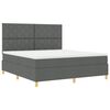 vidaXL Boxspring bed met matras Donkergrijs 180 x 200 cm Stof