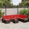 vidaXL 8-delige Loungeset met kussens poly rattan bruin