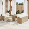 vidaXL Tuin Sofa Set met kussen 9 pcs Beige Poly riet