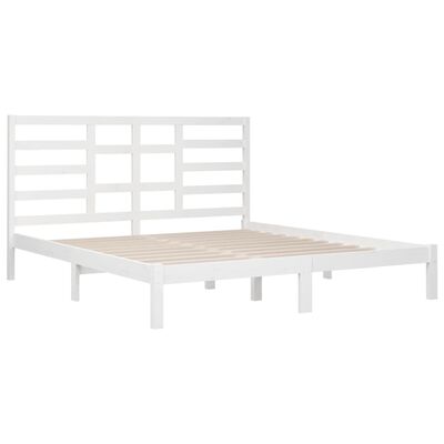 vidaXL Bedframe massief hout wit 200x200 cm