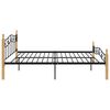 vidaXL Bedframe metaal en massief eikenhout zwart 200x200 cm