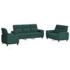 vidaXL Bankstel 3 pcs Donkergroen Stof