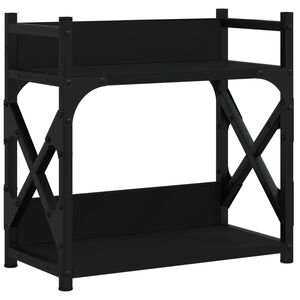 vidaXL Printerstandaard 2-laags 40x20x40 cm bewerkt hout zwart