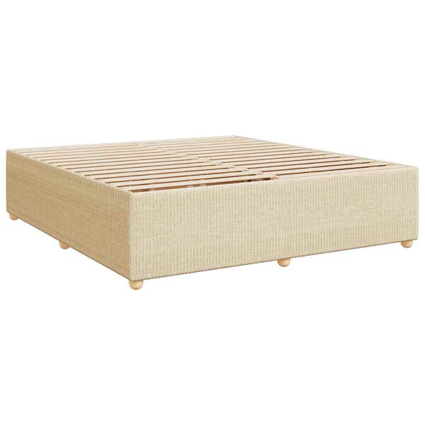 vidaXL Bedframe zonder matras stof cr&egrave;mekleurig 200x200 cm