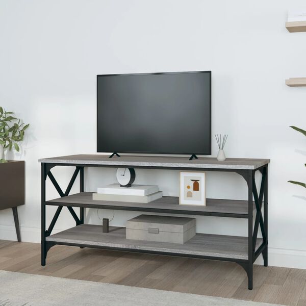 vidaXL Tv-meubel 100x40x50 cm bewerkt hout grijs sonoma eikenkleurig
