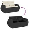 vidaXL Tuin Sofa Set met kussen met opslag 10 pcs Zwart en cr&egrave;me
