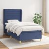 vidaXL Boxspring met matras stof blauw 100x200 cm