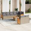 vidaXL 9-delige Loungeset met kussens poly rattan beige