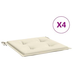 vidaXL Tuinstoelkussens 4 st 40x40x4 cm oxford stof cr&egrave;mekleurig