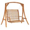 vidaXL Schommelbank vurenhout met teak afwerking